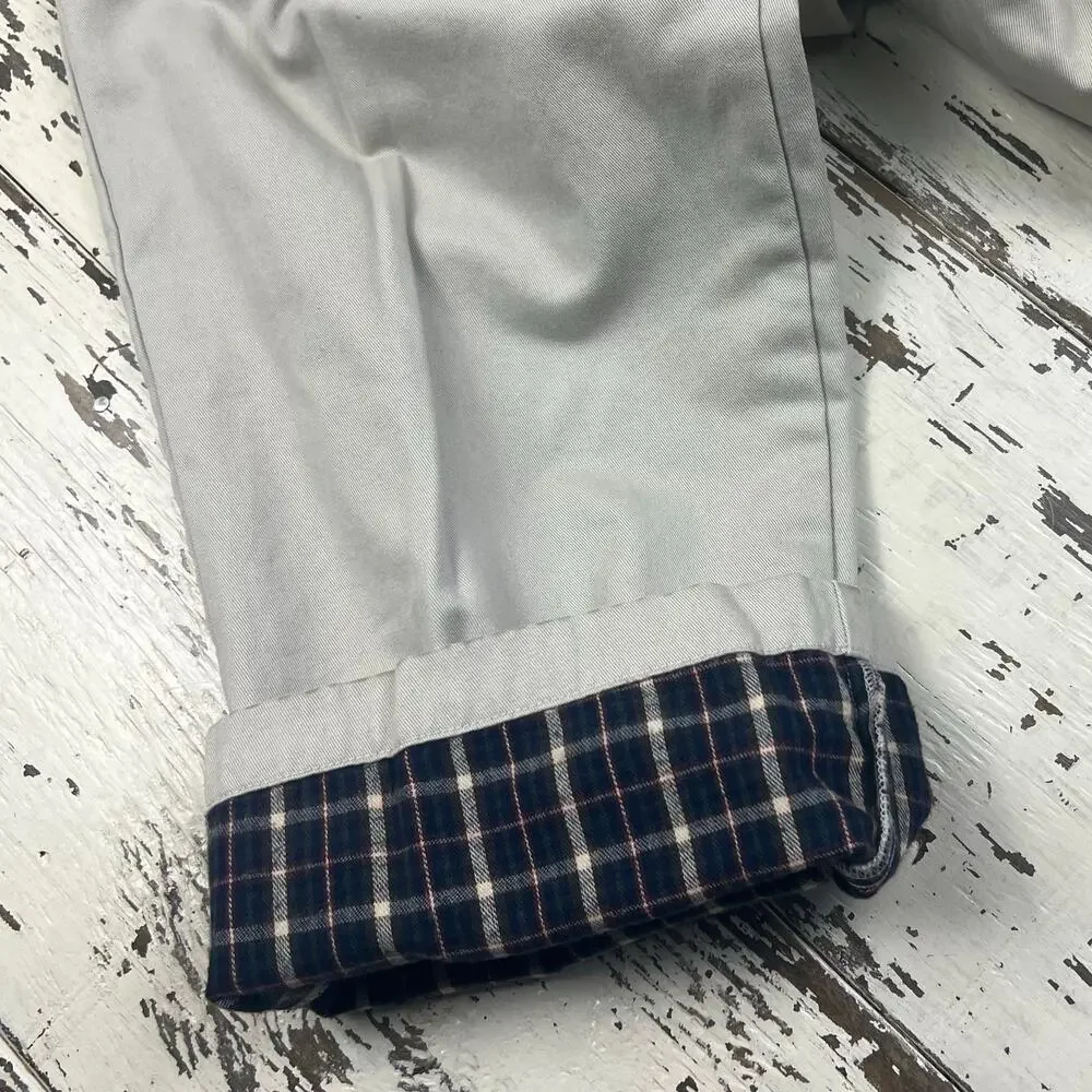 L.L. Bean flannel lined pants men’s 40x32 natural fit, flat front